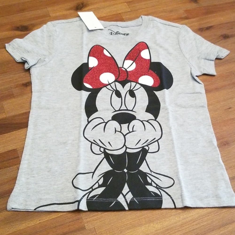New girls Minnie sissy bow tee shirt